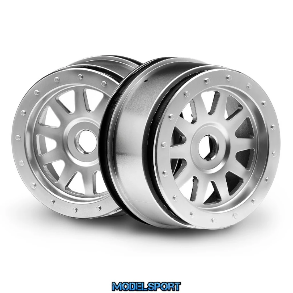 HPI 108321 Tr-10 Glue-Lock Wheel Matte Chrome (120X60mm/2Pcs)