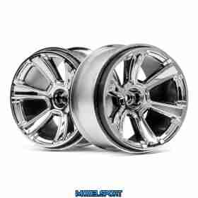 HPI 115324 6-Shot Mt Wheel (Chrome/2Pcs)