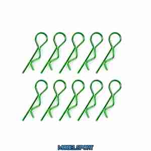 Corally C-35100 Body Clips 45° Bent Small Green