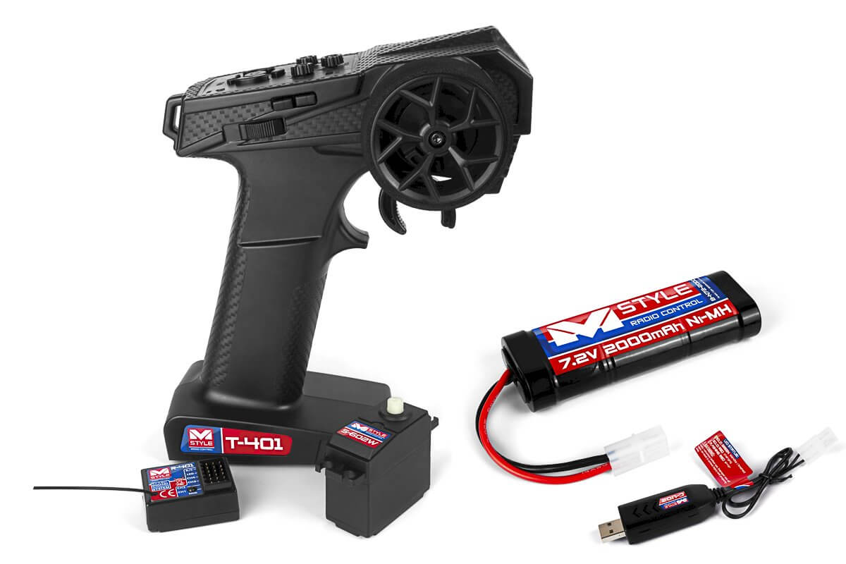 MStyle Radiosæt T401 Med Servo, Batteri Og Oplader MStyle Radiosæt T401 Med Servo, Batteri Og Oplader
