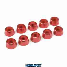 Team Corally - Aluminium Washer - for M5 Socket Head Screws - OD=12mm - Red - 10 pcs