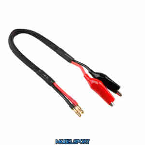 Team Corally - Charge Lead - Crocco Clips - 14 AWG ULTRA V+ Silicone Wire - 30cm - 1 pc