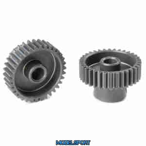 Team Corally - 64 DP Pinion - Short - Hard Anodised AL7075 - 34 Teeth - Shaft Dia. 3.17mm