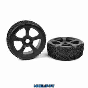 Team Corally - 1-8 Buggy Tires - Ninja - Low Profile - Glued on Black Rims - 1 pair