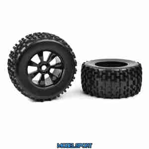 Team Corally - 1-8 MT Tires - Gripper - Glued on Spoke Rims - Black - 1 Pair