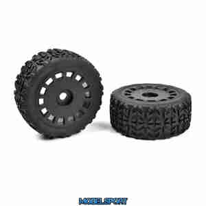 Team Corally - 1-8 TR Tires - Tracer - Glued on Black Rims - 1 Pair