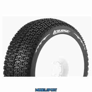 Louise RC - B-MAGLEV - 1-8 Buggy Tire Set - Mounted - Soft - White Wheels - Hex 17mm - L-T3100SW