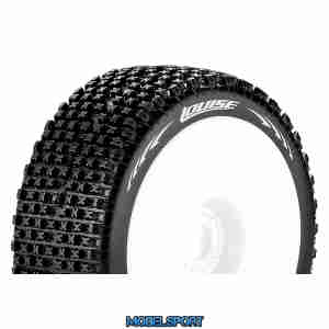 Louise RC - B-PIRATE - 1-8 Buggy Tire Set - Mounted - Super Soft - White Wheels - Hex 17mm - L-T3126VW