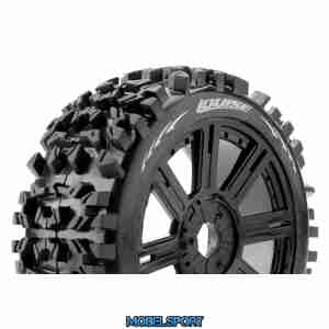 Louise RC - B-PIONEER - 1-8 Buggy Tire Set - Mounted - Soft - Black Spoke Wheels - Hex 17mm - L-T3130SB
