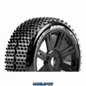 Louise RC - B-HORNET - 1-8 Buggy Tire Set - Mounted - Super Soft - Black Spoke Wheels - Hex 17mm - L-T3150VB