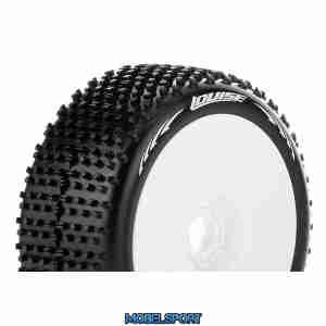 Louise RC - B-HORNET - 1-8 Buggy Tire Set - Mounted - Super Soft - White Wheels - Hex 17mm - L-T3150VW