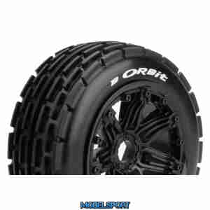 Louise RC - B-ORBIT - 1-5 Buggy Tire Set - Mounted - Sport - Black Bead-Lock Wheels - Hex 24mm - Front - L-T3265B