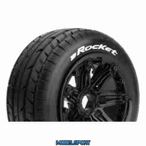 Louise RC - B-ROCKET - 1-5 Buggy Tire Set - Mounted - Sport - Black Bead-Lock Wheels - Hex 24mm - Front - L-T3266B