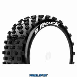 Louise RC - B-ROCK - 1-8 Buggy Tire Set - Mounted - Soft - White Wheels - Hex 17mm - L-T3270SW
