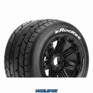 Louise RC - B-ROCKET - 1-5 Buggy Tire Set - Mounted - Sport - Black Bead-Lock Wheels - Hex 24mm - Rear - L-T3242B