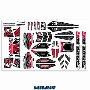 Team Corally - Body Decal Sheet - Spark XB6 - Pre-Cut - Red Color - 1 Pc
