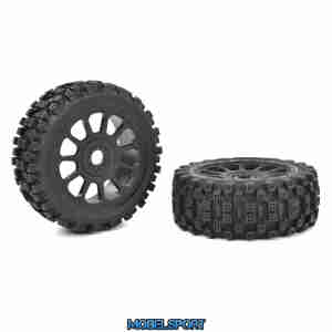 Team Corally - 1-8 Buggy Tires - Scorpion XTB - Glued on Black Rims - 1 Pair