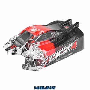 Team Corally - Polycarbonate Body - Syncro 4 - Painted - Cut - Decals - Red Color - 1 Pc