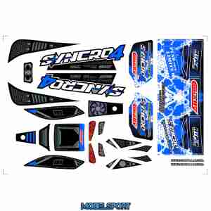 Team Corally - Body Decal Sheet - Syncro 4 - Pre-Cut - Blue Color - 1 Pc