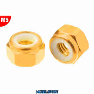 Team Corally - Aluminium Nylstop Nut - M5 - Gold - 10 pcs