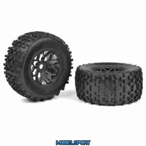 Team Corally - 1-8 MT Tires - Gripper - Glued on BBS Rims - Black - 1 Pair