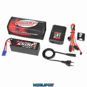 Team Corally - Energy Pack - Lipo 60C - 5500Mah - 4S - EC-5 - Hard Case + Racer 50 - 2-4S AC Charger + Lipo Safety Bag + Charge-Balance Lead