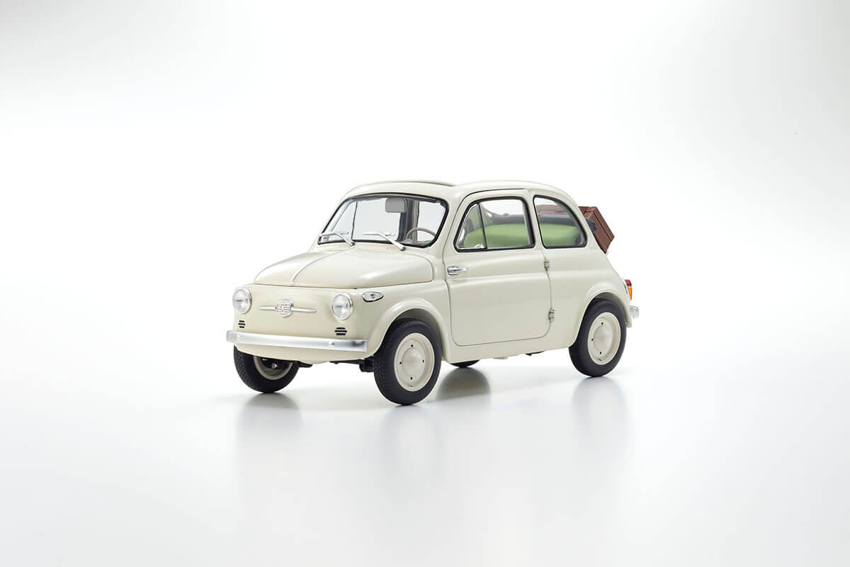 Kyosho 1-18 Fiat Nuova 500 Ivory Accessories Version KS08966WA Kyosho 1:18 Fiat Nuova 500 Ivory Accessories Version